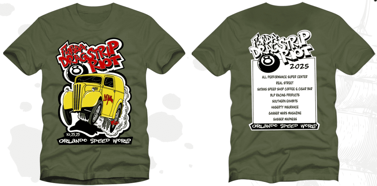 Dragstrip Riot T-Shirt, Military Green